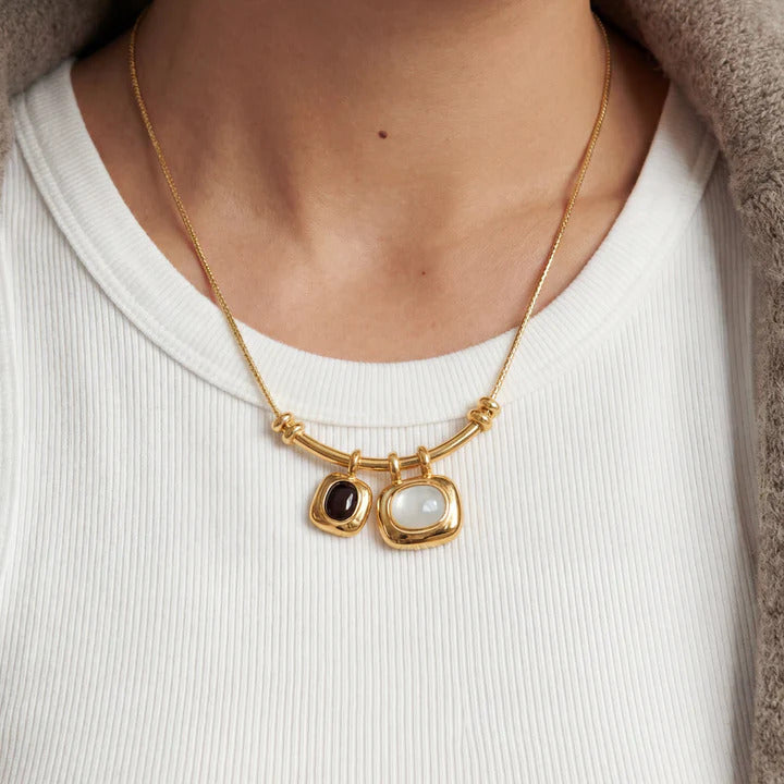 COLLANA DOPPIA CON PIETRE PREZIOSE